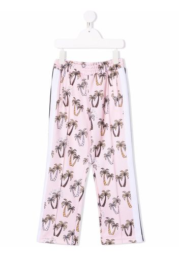 Palm Angels Kids TRACK PANT AOP PINK BROWN - Rosa