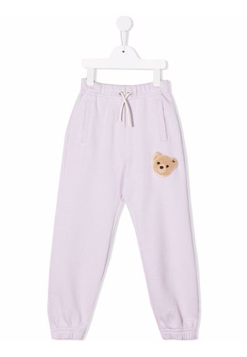 Palm Angels Kids bear-motif track pants - Violett