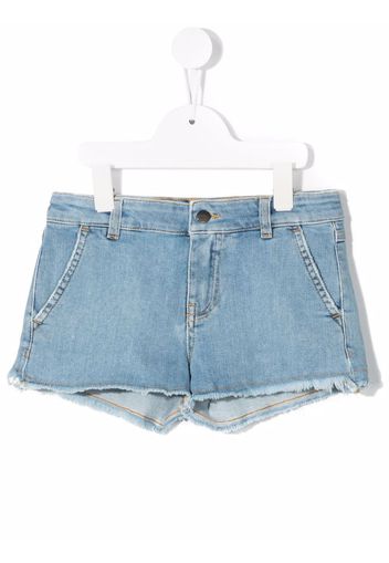 Palm Angels Kids DENIM SHORT RAW EDGE LIGHT BLUE GREEN - Blau