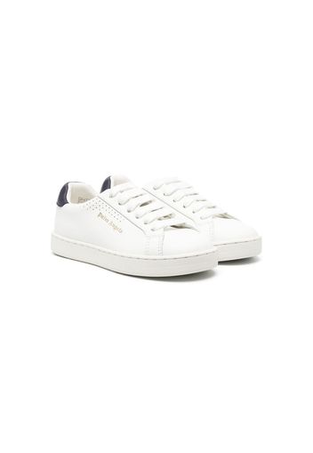 Palm Angels Kids logo-print low top leather trainers - Weiß