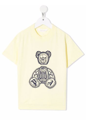 Palm Angels Kids bear-print round-neck T-shirt - Gelb