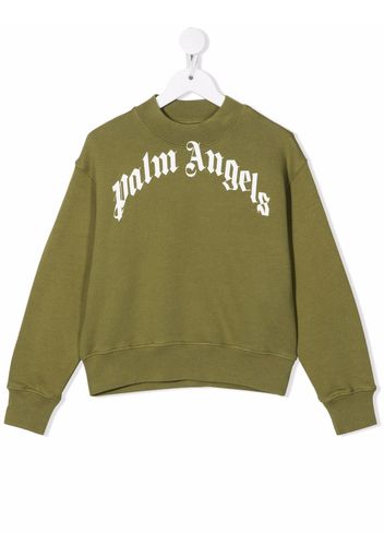 Palm Angels Kids logo-print sweatshirt - Grün