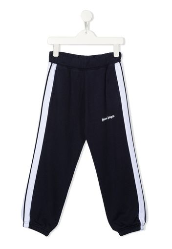 Palm Angels Kids logo-print side-stripe track pants - Blau