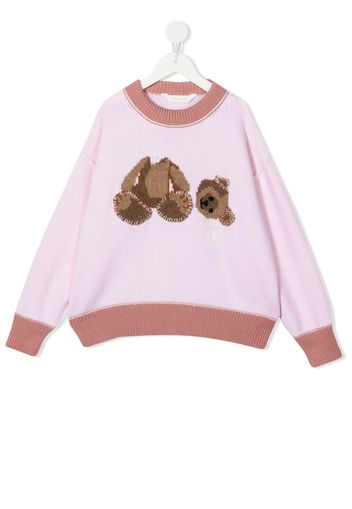 Palm Angels Kids Gestrickter Pullover mit Teddy - Rosa