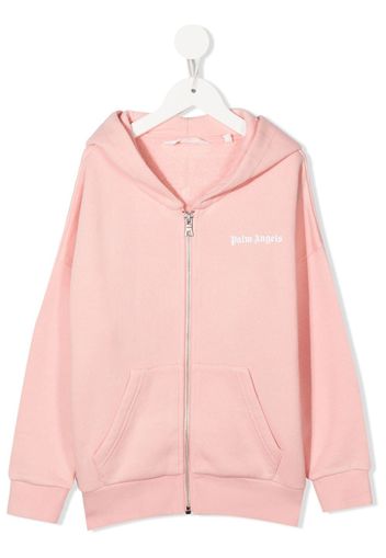 Palm Angels Kids zip-up logo hoodie - Rosa