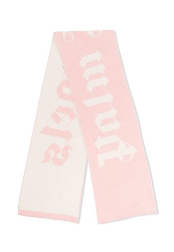 Palm Angels Kids logo embroidered scarf - Rosa