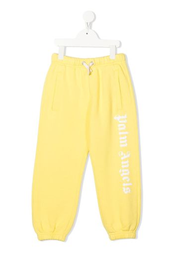 Palm Angels Kids logo-print tracksuit bottoms - Gelb