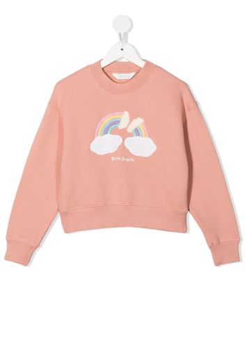 Palm Angels Kids Pullover mit Regenbogen-Print - Rosa