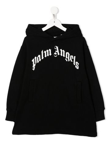 Palm Angels Kids logo-print hoodie dress - Schwarz