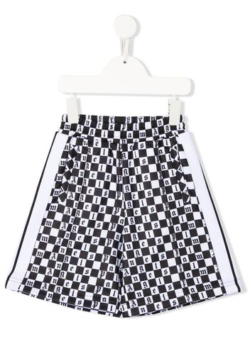 Palm Angels Kids all-over logo-print shorts - Schwarz