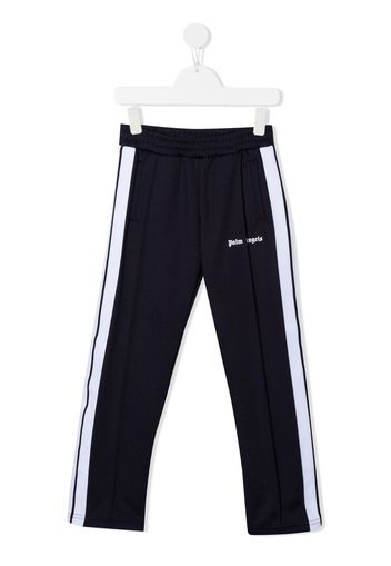 Palm Angels Kids logo print side-stripe track pants - Blau