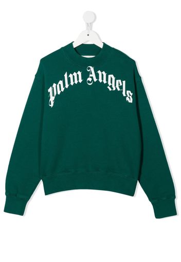 Palm Angels Kids logo-print long-sleeve sweatshirt - Grün