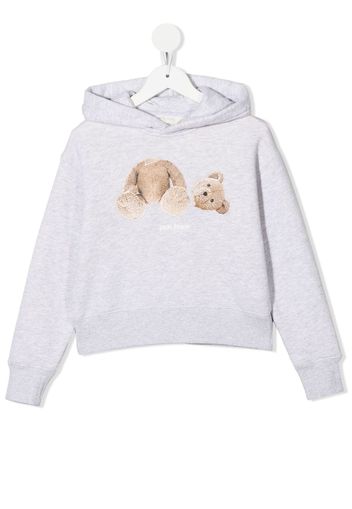 PALM ANGELS KIDS Bear cotton hoodie - Grau