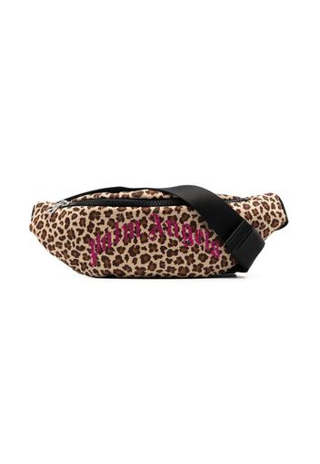 Palm Angels Kids leopard-print logo belt bag - Nude