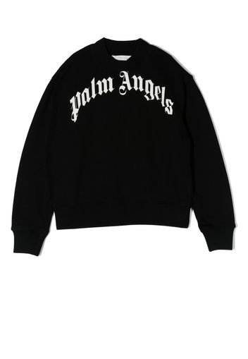 Palm Angels Kids logo-print crew-neck sweatshirt - Schwarz