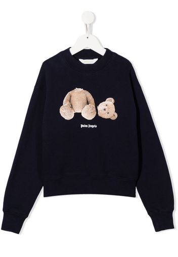 Palm Angels Kids bear-motif sweatshirt - Blau