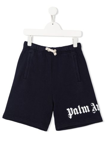 Palm Angels Kids logo-print shorts - Blau