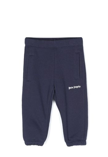 Palm Angels Kids logo-print cotton tracksuit bottoms - Blau