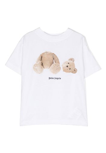 Palm Angels Kids cotton bear-print T-shirt - Weiß