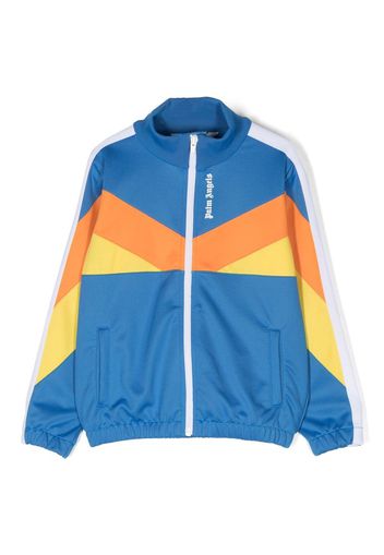 Palm Angels Kids colour-block track jacket - Blau