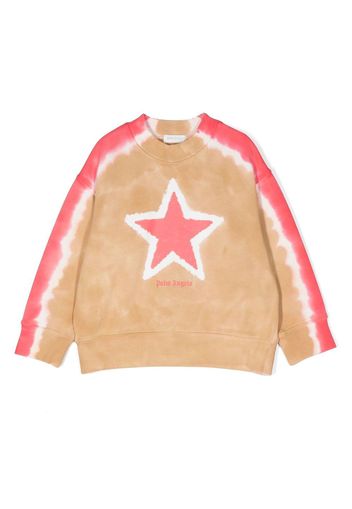 Palm Angels Kids star tie-dye print sweatshirt - Braun