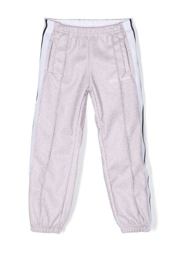 Palm Angels Kids lurex side-stripe track trousers - Rosa