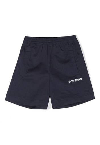 Palm Angels Kids logo-print shorts - Blau