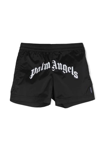 Palm Angels Kids logo-print swim shorts - Schwarz