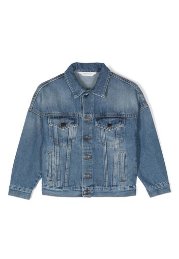 Palm Angels Kids logo-print denim jacket - Blau