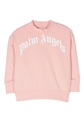 Palm Angels Kids logo-print cotton sweatshirt - Rosa