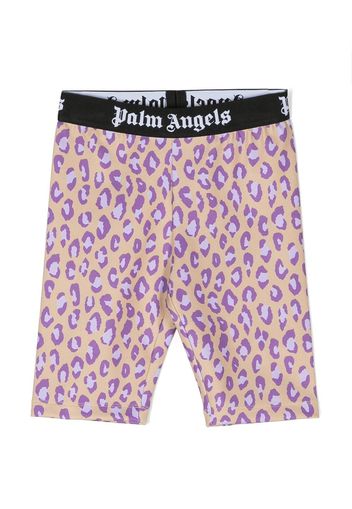 Palm Angels Kids leopard-print sport leggings - Nude