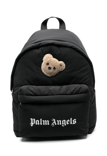Palm Angels Kids teddy bear patch backpack - Schwarz