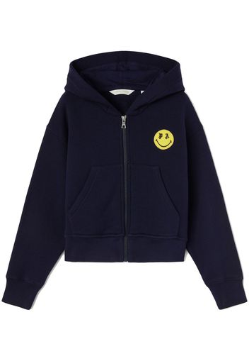 Palm Angels Kids Hoodie mit Smiley-Print - Blau