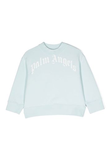 Palm Angels Kids logo-print cotton sweater - Blau