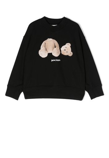 Palm Angels Kids teddy-print cotton sweatshirt - Schwarz