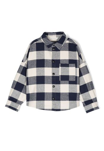 Palm Angels Kids check-print flannel overshirt - Weiß