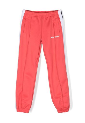 Palm Angels Kids embroidered cotton-jersey track pants - Rot