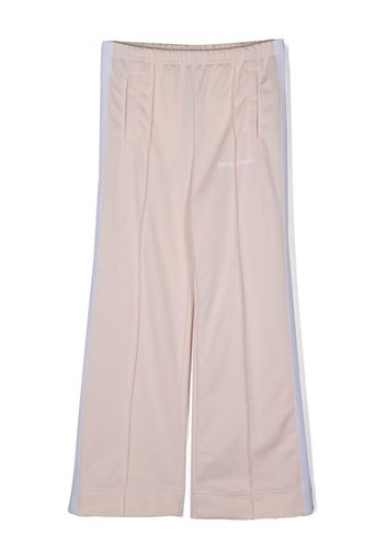 Palm Angels Kids center-seam sports cotton trousers - Rosa