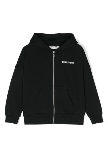 Palm Angels Kids logo-print cotton hoodie - Schwarz