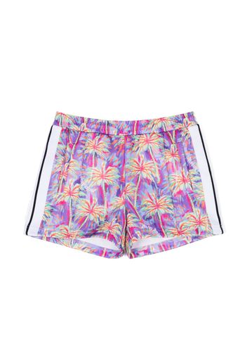 Palm Angels Kids Palms printed shorts - Violett