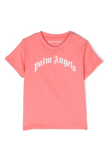Palm Angels Kids logo-print cotton T-shirt - Rosa