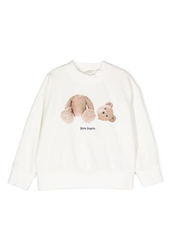 Palm Angels Kids slogan-print cotton sweatshirt - Weiß