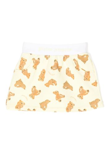 Palm Angels Kids teddy bear-print mini skirt - Gelb