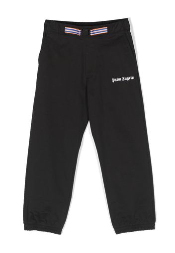 Palm Angels Kids logo-print cotton trousers - Schwarz