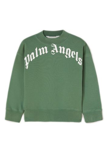 Palm Angels Kids Sweatshirt mit Logo-Print - Grün
