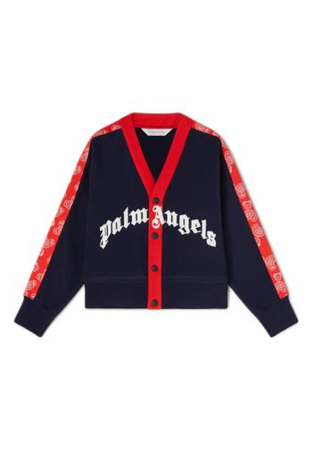 Palm Angels Kids Cardigan mit V-Ausschnitt - Blau