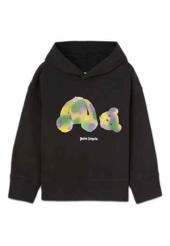 Palm Angels Kids Bear logo-print cotton hoodie - Schwarz