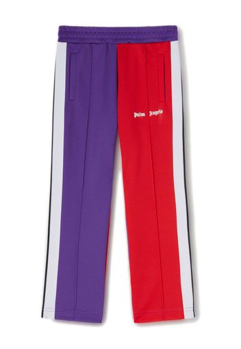 Palm Angels Kids colour-block cotton track pants - Violett