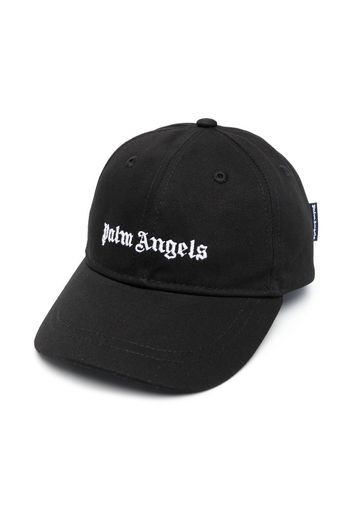 Palm Angels Kids LOGO BASEBALL CAP - BLACK WHITE