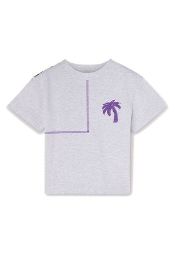 Palm Angels Kids T-Shirt mit Animalier-Print - Violett